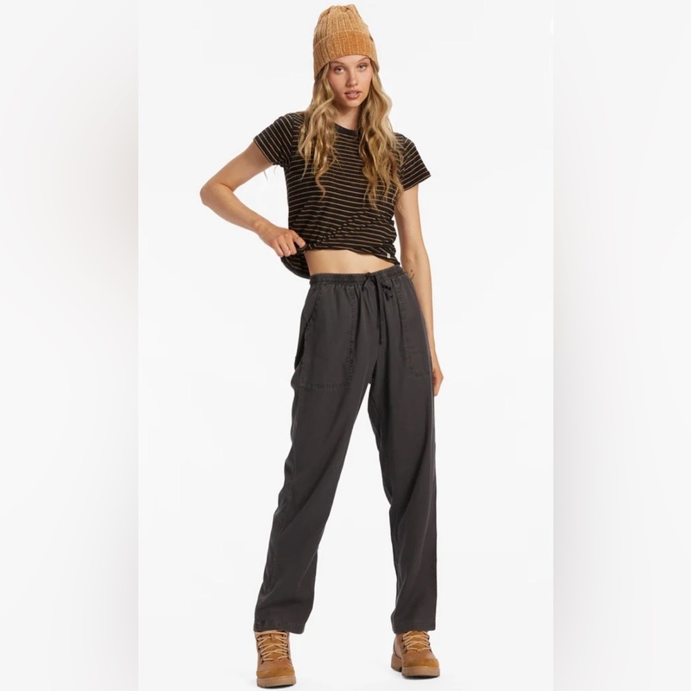 BILLABONG Beachy Keen Womens Casual Pants Dusty Peach Utility Drawstring